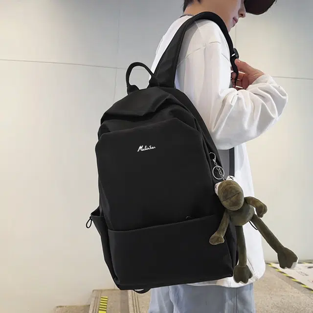 木林森 高级感初高中大学生通勤旅行简约潮流百搭电脑旅行包 尼龙 双肩包背包书包 常规 男女同款情侣款 黑色/白色/蓝色/灰色/粉色