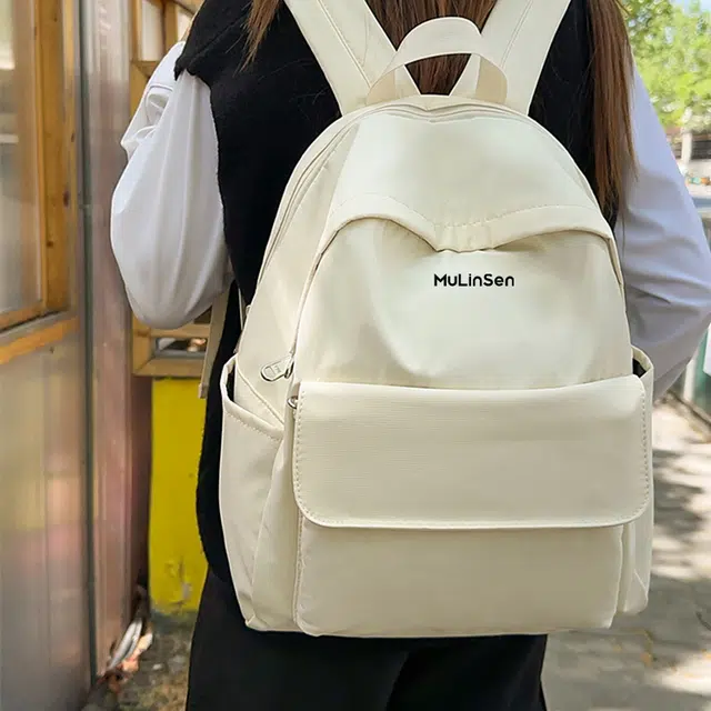 木林森 日系复古原宿风简约百搭 帆布 双肩包 男女同款情侣款 多色