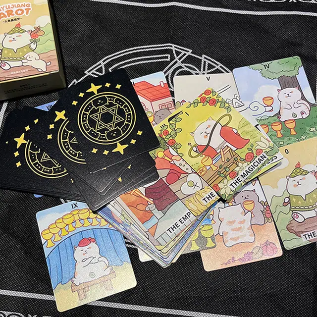 一点潮玩 九鱼酱塔罗牌 卡通动漫喵款 创意 可爱 治愈 桌游