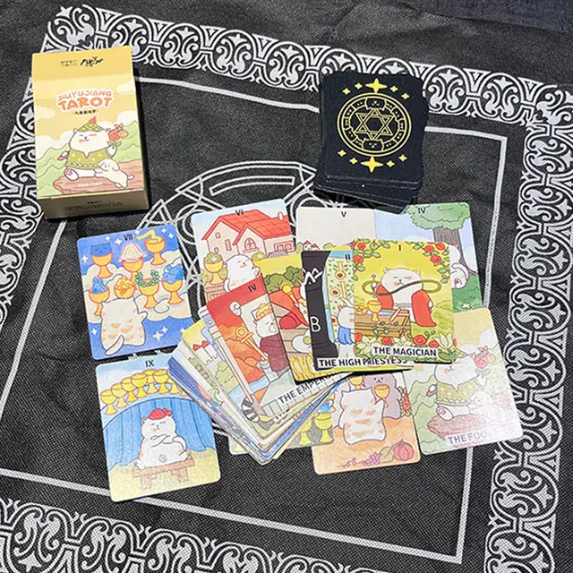 一点潮玩 九鱼酱塔罗牌 卡通动漫喵款 创意 可爱 治愈 桌游