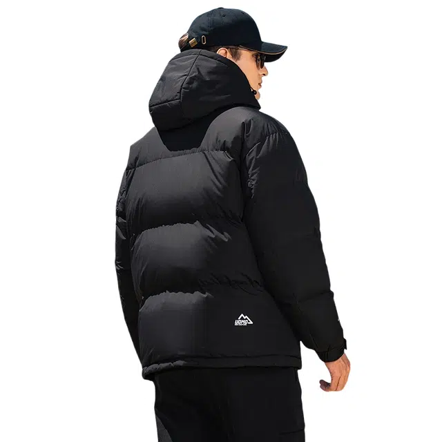 鸭鸭 极寒系列 美式时尚潮流百搭短款可拆卸帽户外运动厚款防风保暖休闲面包羽绒服 男款