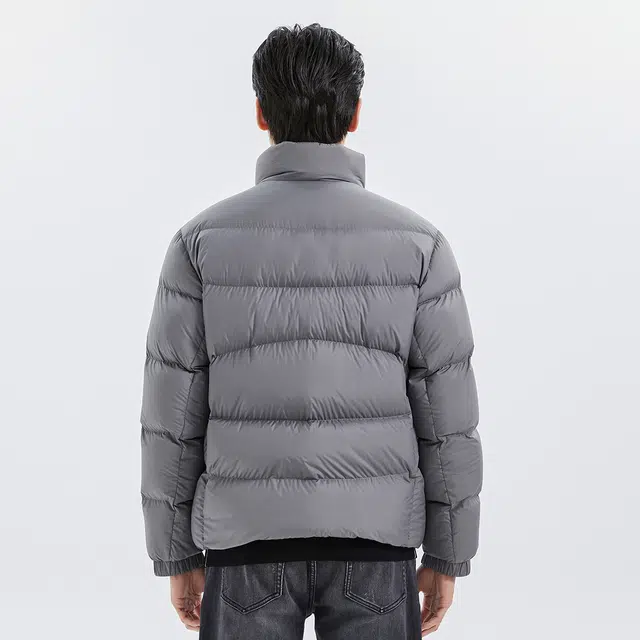 利郎 轻柔立领短款保暖外套 商务休闲纯色白鸭绒面包羽绒服 男款