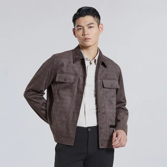 利郎 潮流休闲翻领短款夹克 男款