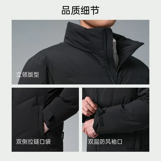利郎 商务休闲立领锻炼质感通勤纯色保暖拒水羽绒服 男款