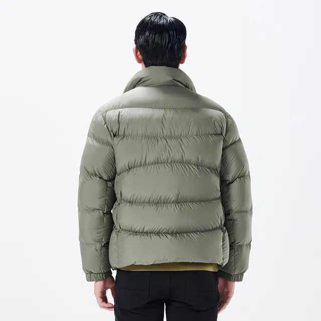 利郎 轻柔立领短款保暖外套 商务休闲纯色白鸭绒面包羽绒服 男款