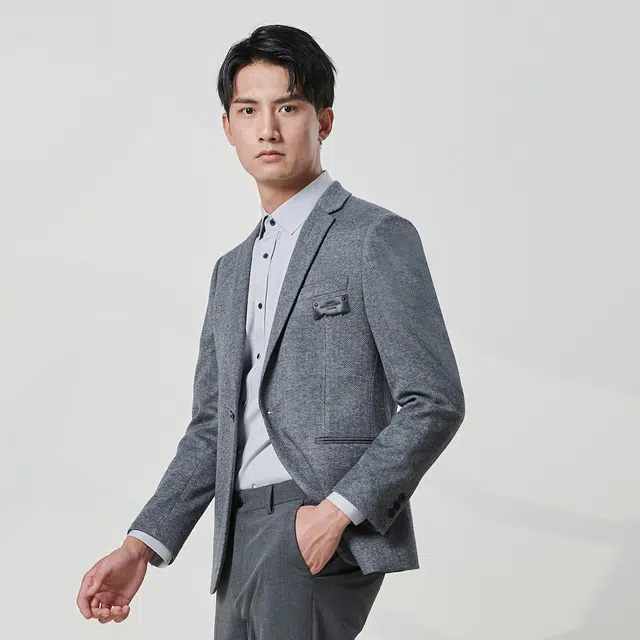 利郎 肌理提花西服外套 商务休闲修身质感西装 男款