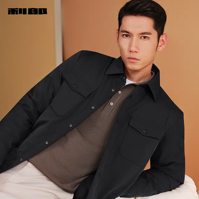 利郎 轻暖系列 商务翻领轻薄款翻领口袋装饰防泼水通勤冬季羽绒服 男款