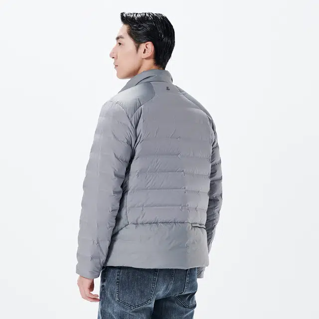 利郎 双层织造立领保暖商务休闲纯色极简风轻薄羽绒服 男款