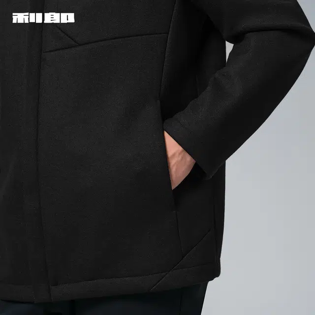 利郎 品味商务保暖绵羊毛纯色立领休闲通勤冬季大衣 男款
