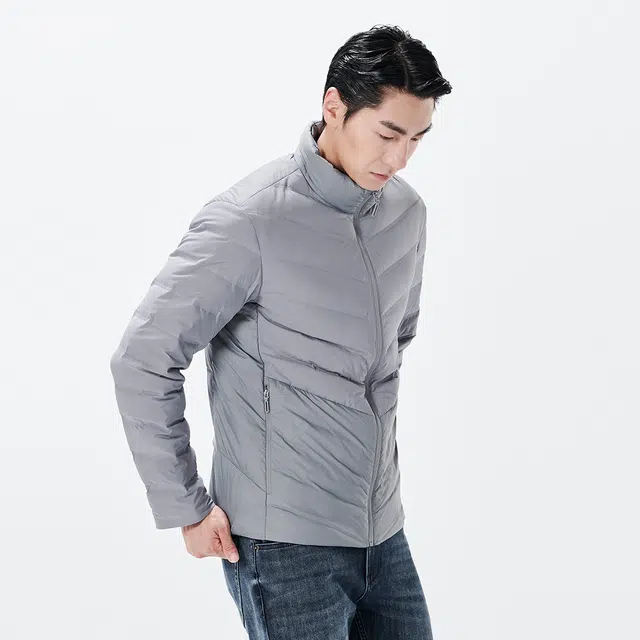 利郎 双层织造立领保暖商务休闲纯色极简风轻薄羽绒服 男款