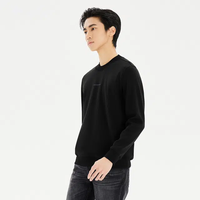利郎 远红外发热加绒保暖商务休闲圆领字母印花质感百搭卫衣 男款