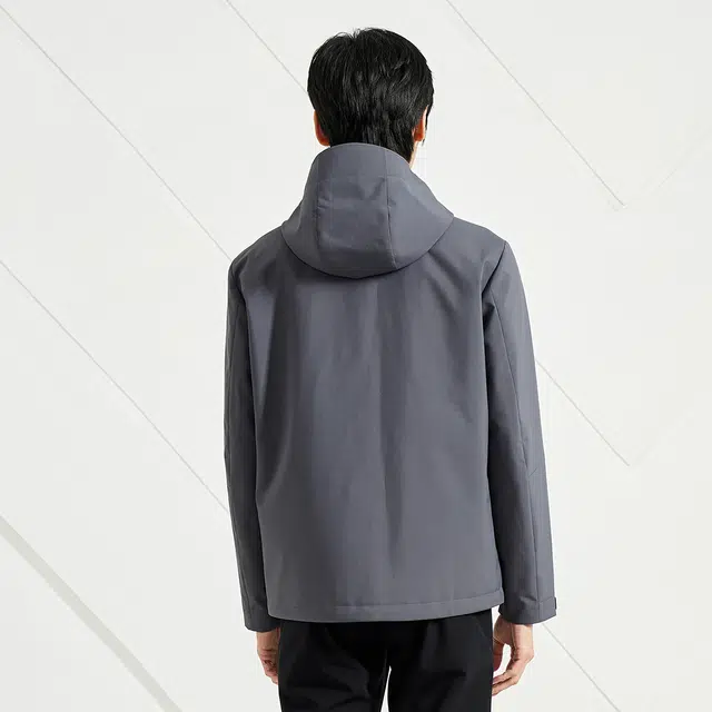 利郎 夹薄棉三防功能商务休闲连帽极简风保暖夹克外套 男款