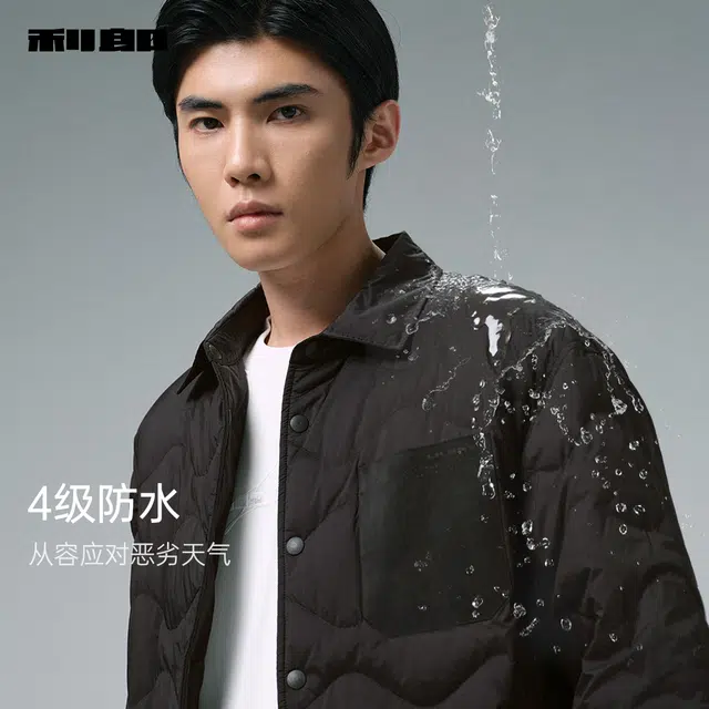 利郎 都市休闲葫芦衍线保暖外套商务通勤翻领冬季羽绒服 男款