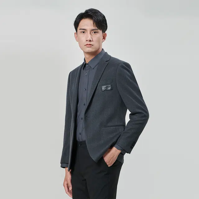 利郎 肌理提花西服外套 商务休闲修身质感西装 男款