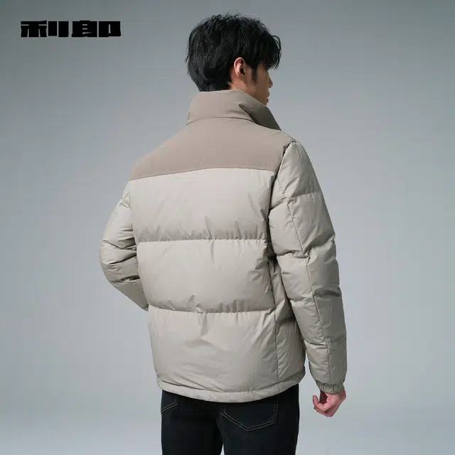 利郎 都市休闲拼色立领短款三防保暖外套商务通勤冬季羽绒服 男款
