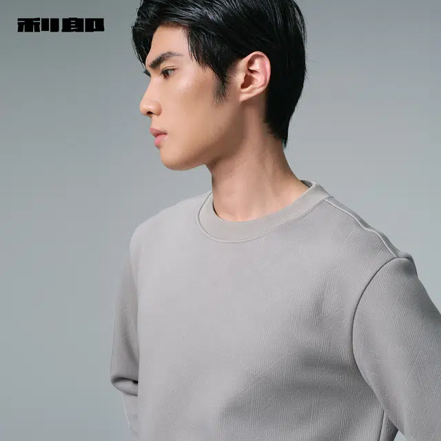 利郎 都市都市内里加绒保暖圆领含莫代尔冬季卫衣 男款