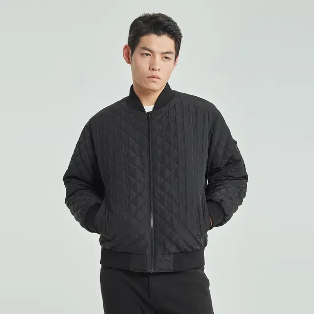 利郎 轻暖系列 纯色短款保暖商务休闲白鸭绒棒球领极简风质感羽绒服 男款 黑色