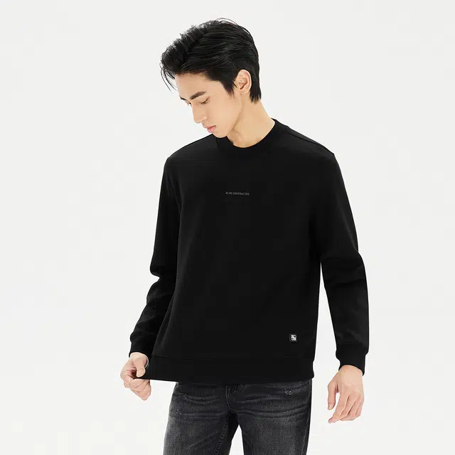 利郎 远红外发热加绒保暖商务休闲圆领字母印花质感百搭卫衣 男款