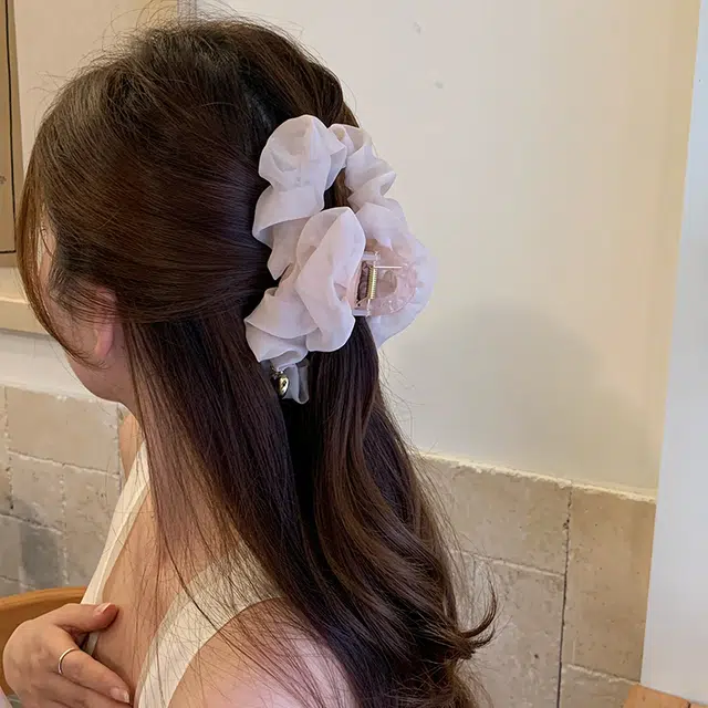 芒果饰品 云朵褶皱抓夹 亚克力 发夹 女款