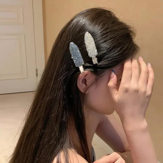 芒果饰品 韩系精致满钻水晶无痕发卡 合金 发夹 女款