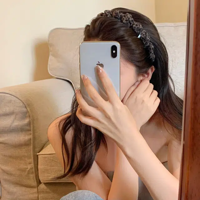 芒果饰品 法式波点豹纹缠绕带齿防滑波浪 布艺 发箍 女款