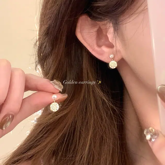 芒果饰品 复古时尚百搭 铜 耳环 女款