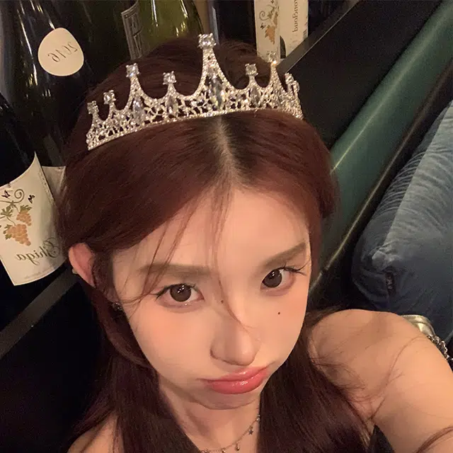 芒果饰品 公主水晶皇冠生日成年 发箍 女款