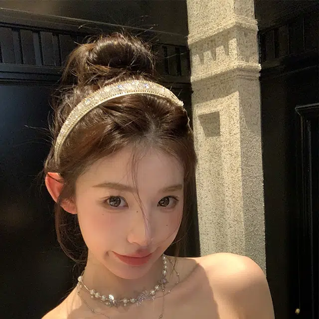 芒果饰品 高级感宫廷千金气质满钻 发箍 女款