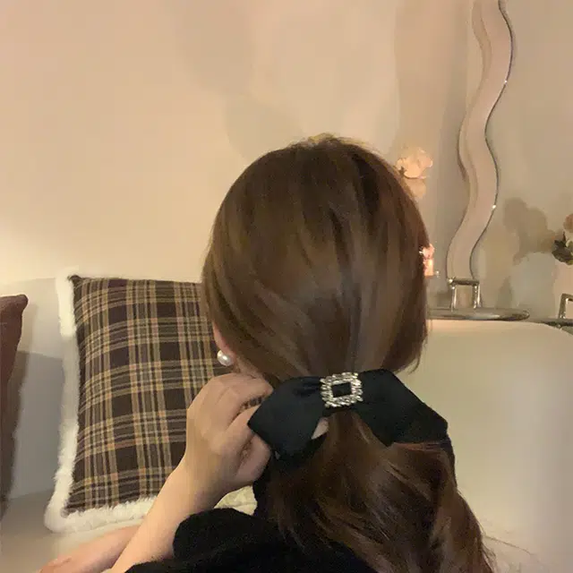 芒果饰品 蝴蝶结缎面后脑勺高级感 发夹 女款