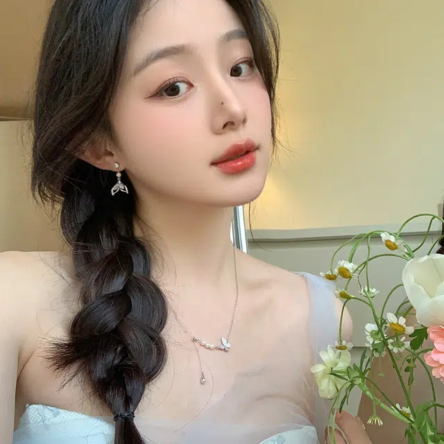 芒果饰品 鱼尾流苏轻奢高级感耳饰 锆石 耳环 女款
