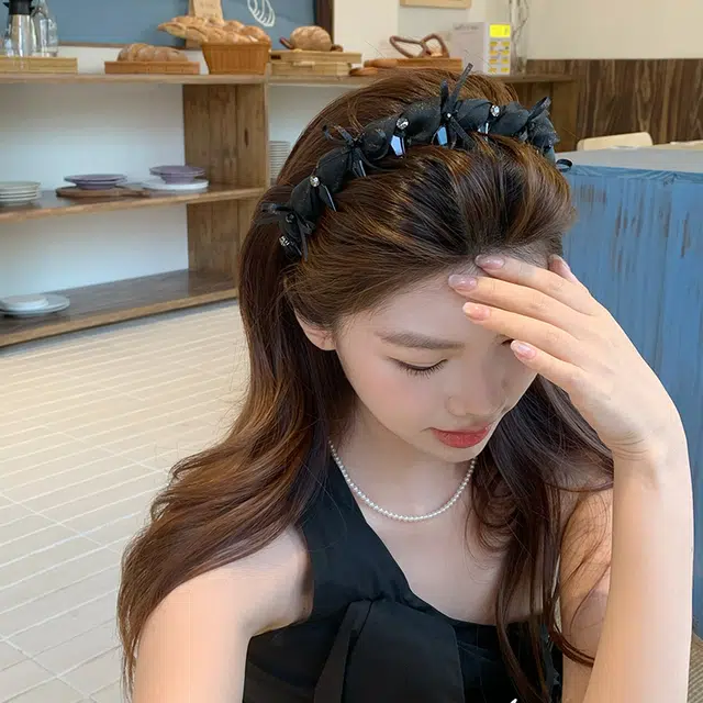芒果饰品 小香风蝴蝶 亚克力 发箍 女款