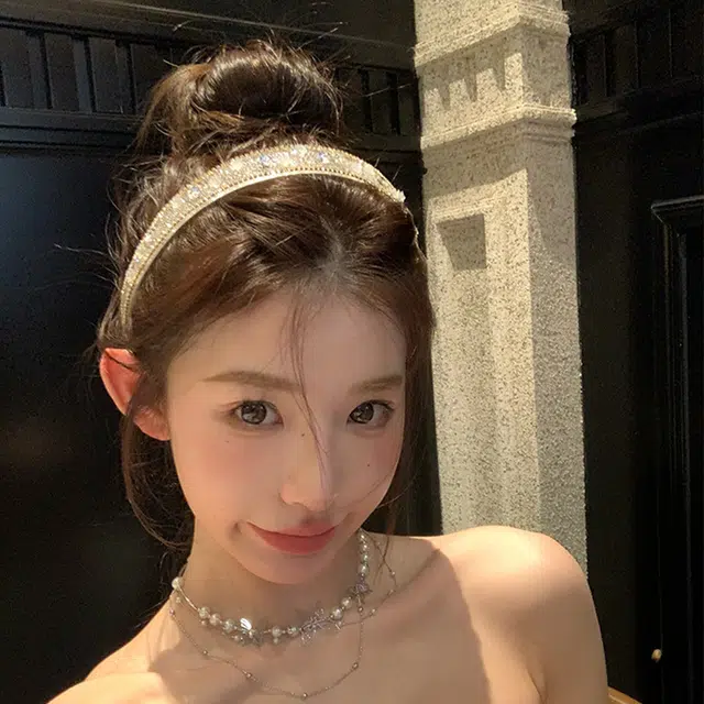 芒果饰品 高级感宫廷千金气质满钻 发箍 女款