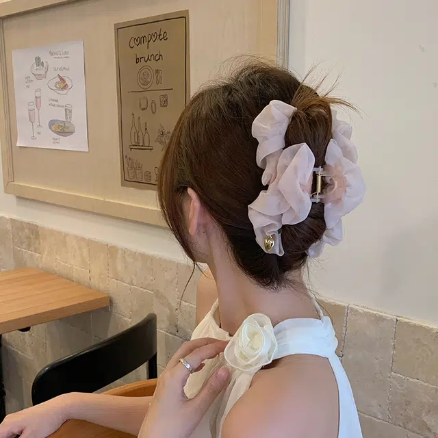 芒果饰品 云朵褶皱抓夹 亚克力 发夹 女款