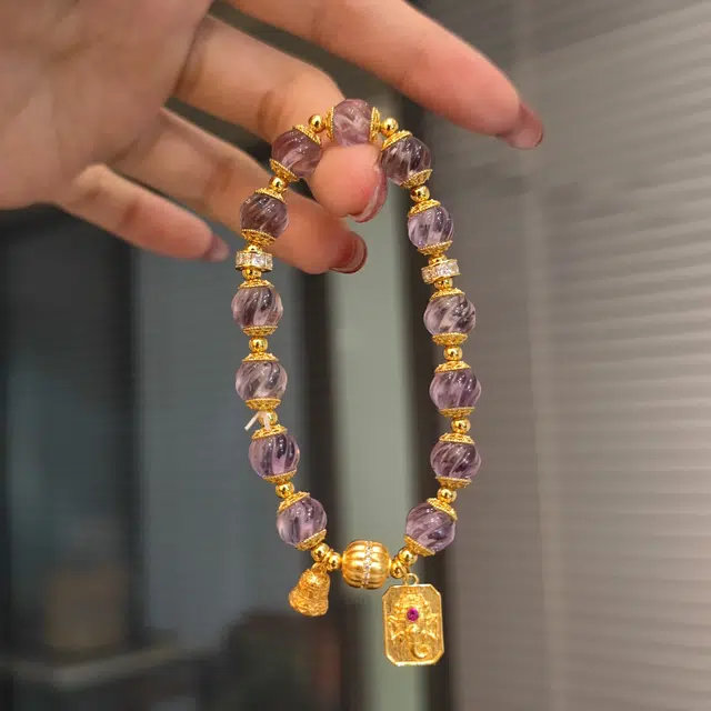 金杰福 紫菱映月小众精致高级#好运天然 紫水晶 手串 女款