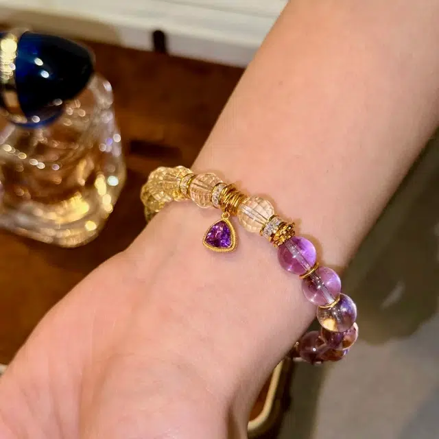 金杰福 金城日暮小众轻奢高级#好运天然 紫水晶 手串 男女同款情侣款