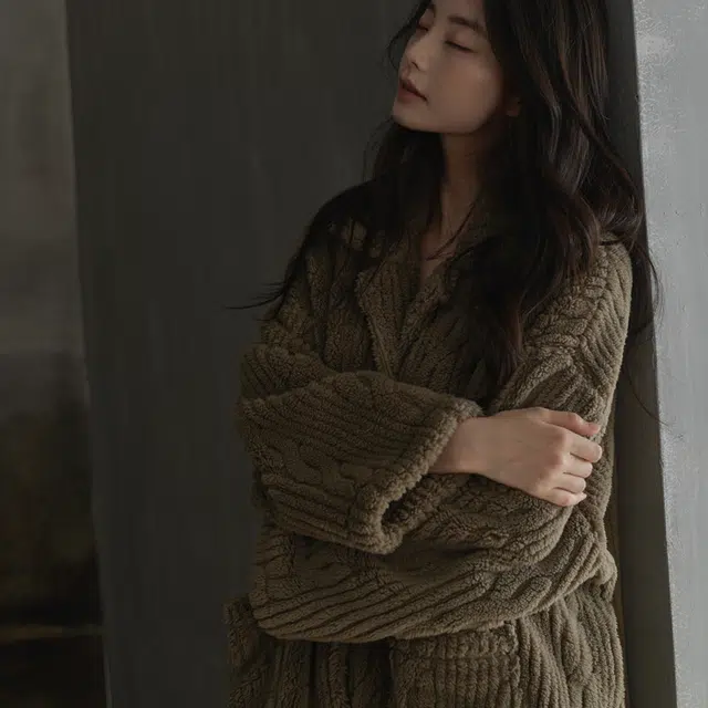 同语 睡衣女珊瑚绒秋冬季女士睡裙可外穿家居服加厚冬天 家居连衣裙 女款 棕色