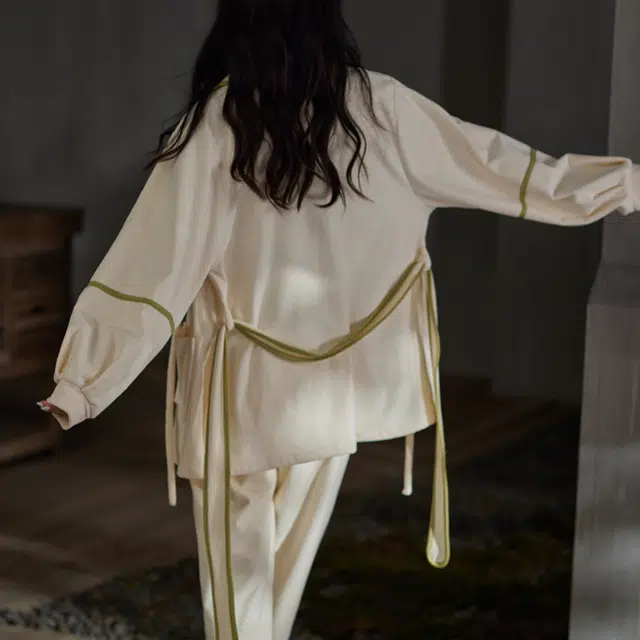 同语 睡衣女秋冬季海岛绒长袖加厚套装女士可外穿珊瑚绒家居服冬天内衣 女款 橘白色