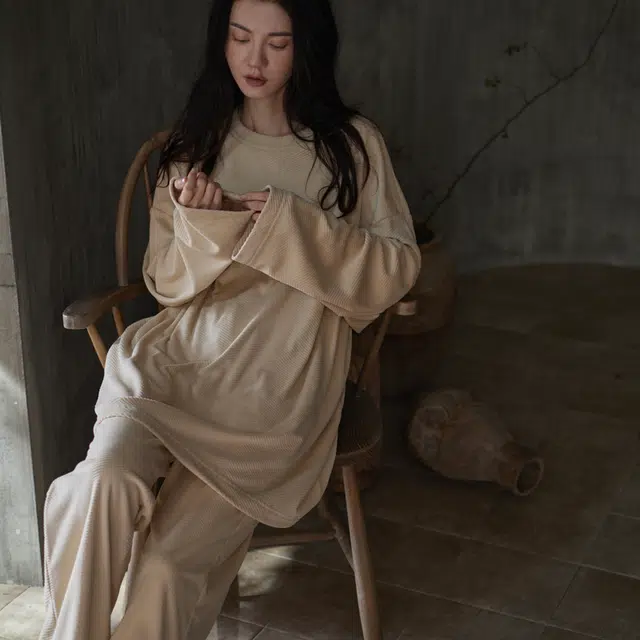 同语 睡衣女秋冬季海岛绒加厚套装女士珊瑚绒休闲可外穿家居服冬天 家居套装 女款 浅杏色