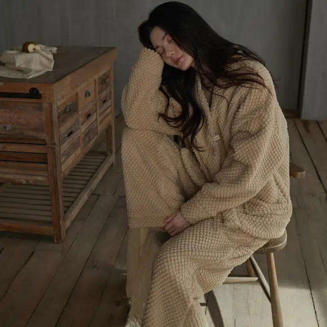 同语 秋冬季睡衣女珊瑚绒加厚加绒款套装女士可外穿冬天长袖家居服 家居套装 女款 浅驼色