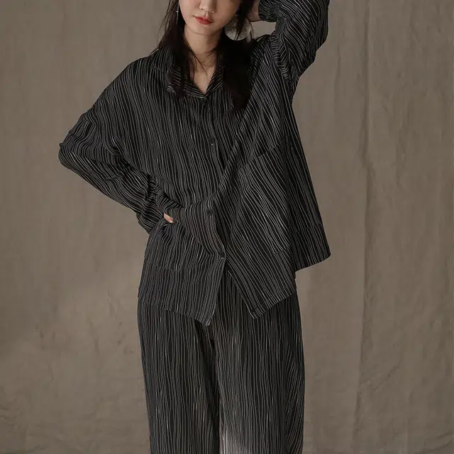 同语 情侣睡衣女春秋季纯棉薄款家居服男女全棉休闲韩版可外出套装 家居套装 情侣款 深灰色