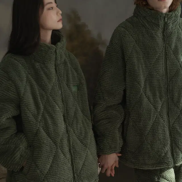 同语 寒冬保暖服 × 三层夹棉 情侣睡衣三层夹棉珊瑚绒加厚冬季家居服法兰绒加绒可外穿套装 家居套装 情侣款 松绿