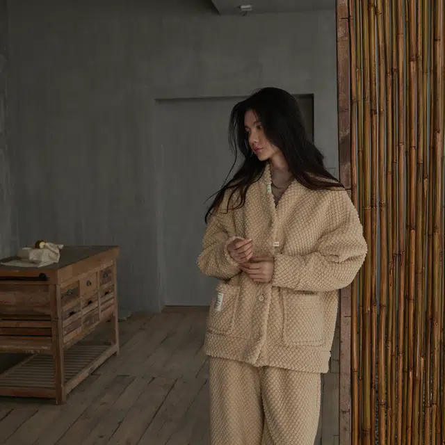 同语 秋冬季睡衣女珊瑚绒加厚加绒款套装女士可外穿冬天长袖家居服 家居套装 女款 浅驼色