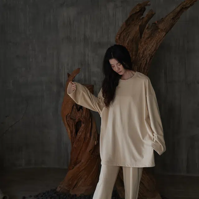 同语 睡衣女秋冬季海岛绒加厚套装女士珊瑚绒休闲可外穿家居服冬天 家居套装 女款 浅杏色