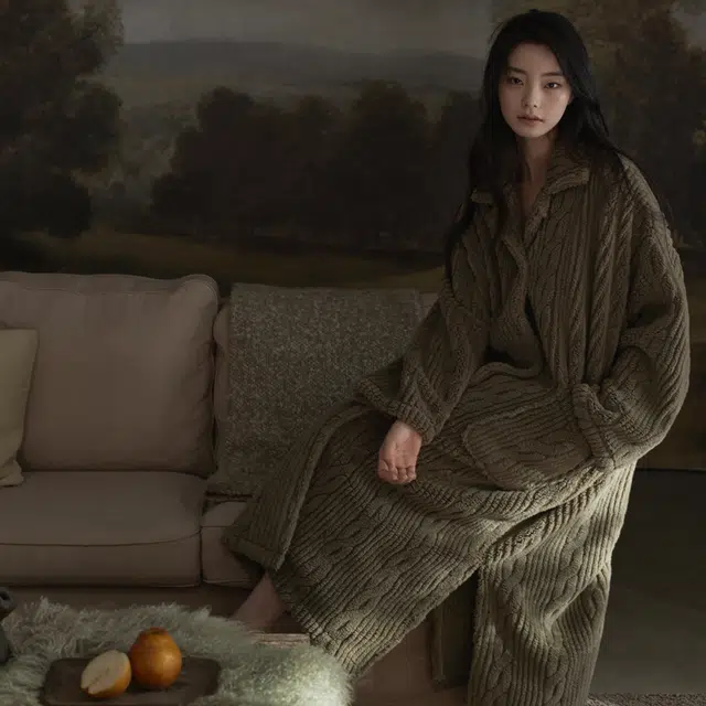 同语 睡衣女珊瑚绒秋冬季女士睡裙可外穿家居服加厚冬天 家居连衣裙 女款 棕色