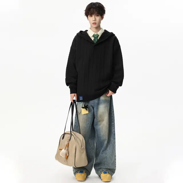 巴塞罗那足球俱乐部 厚实美式复古连帽美衣男秋季高级感上衣松弛感老钱风外套卫衣 男女同款