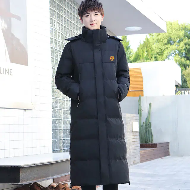 巴塞罗那足球俱乐部 冬季棉衣男潮流时尚连帽中青年休闲运动加厚服男士保暖棉袄棉服 男女同款