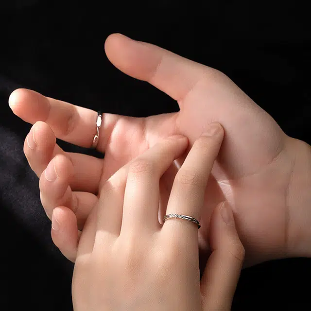 【可定制刻字】 钻石小鸟 莫比乌斯流星对戒 开口可调节 情意绵绵 轻奢小众设计 简约大气 足银 戒指 男女同款情侣款