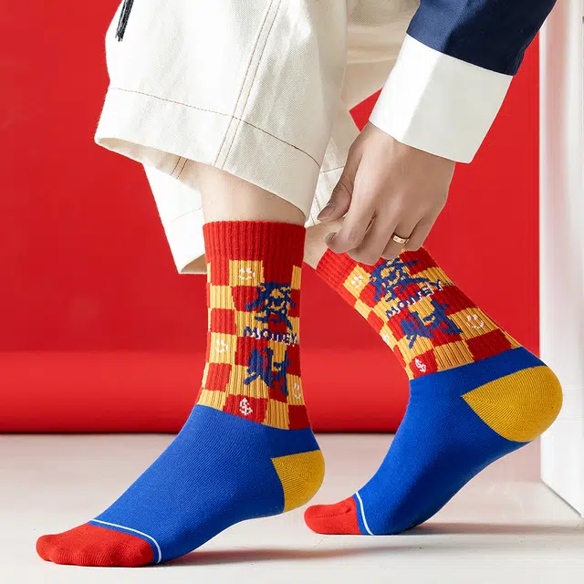 蔓楚 新年本命年系列暴富鸿运袜子礼盒 男女同款 红色