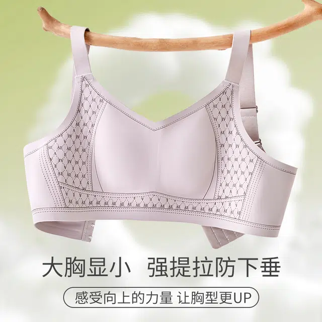 新世家族 聚拢提拉防下垂大胸显小全罩杯侧收副乳无痕舒适柔软轻薄透气高弹不勒立体固定杯防滑无钢圈文胸 女款 组合装