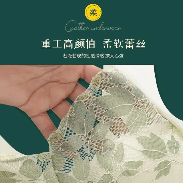新世家族 薄款蕾丝杯面背心肩带无痕无钢圈聚拢防下垂上托不位移侧收副乳抹文胸 女款 组合装